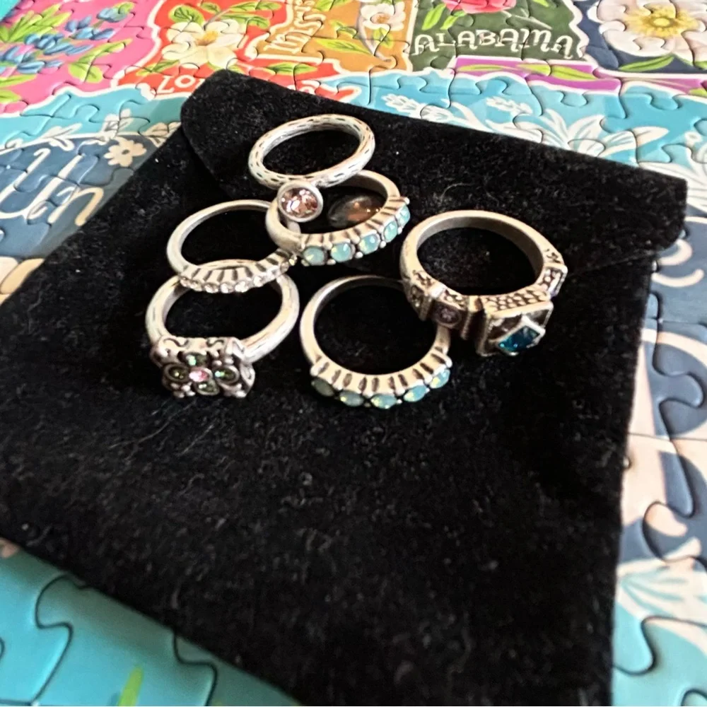 Set of Silver Stacking Rings - Picture 2 of 5